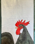 King Size Plush Beach Towels - Black Chicken