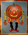 Mid-Mod Print - Halloween Pumpkin Head