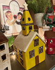 Ceramic Village Luminary - Yellow Church