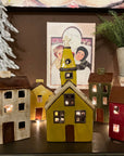 Ceramic Village Luminary - Yellow Church