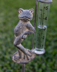 Rustic Iron Frog Rain Gauge