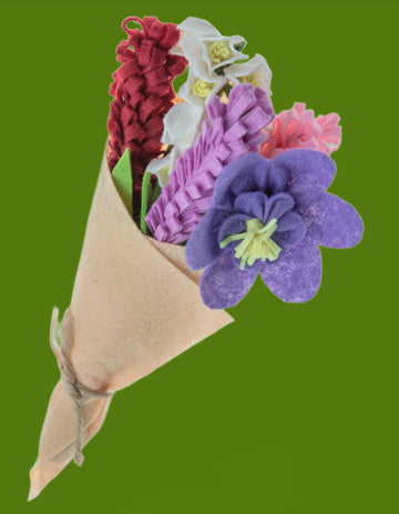Petite Felt Foxglove & Lupine Bouquet