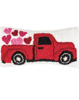 Red Love Delivery Truck Throw Pillow