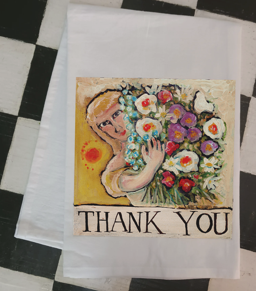 NANCY THOMAS KITCHEN TEA TOWELS - Thank You #1