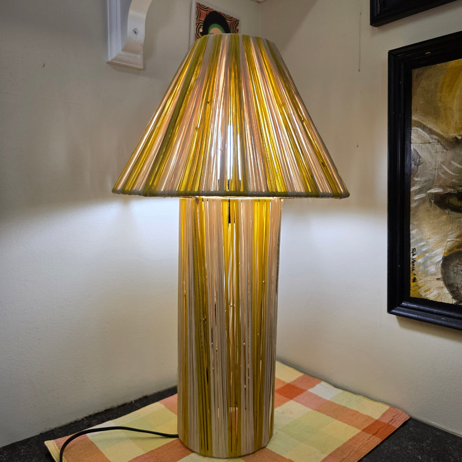 Golden Yellow Striped Raffia Lamps (3 sizes to choose from)