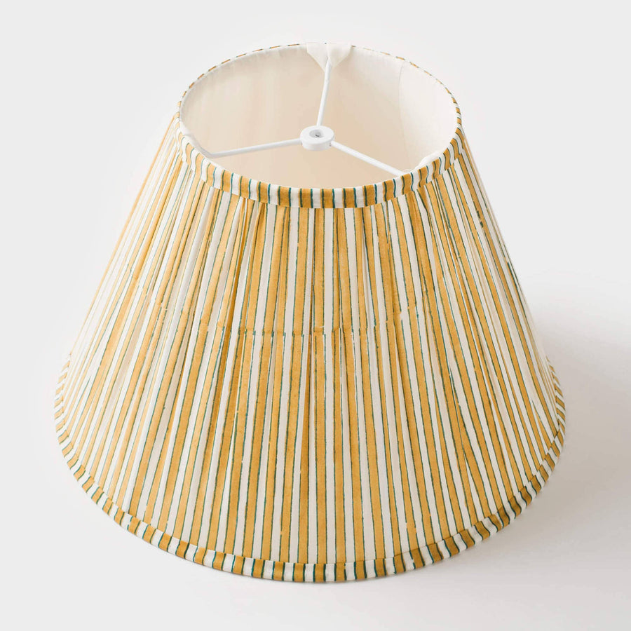 Lampshade - Goldenrod Candy Stripe Gathered