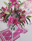 3D Pop-up Card  - Lily Vase (First Class Forever stamp included)