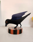 Crow Table Topper with Checkered Base