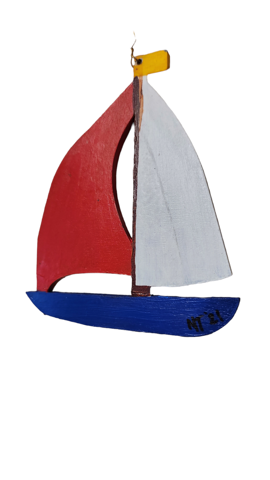 Nancy Thomas Hand-Painted Sailboat Ornament