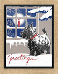 Mid-Mod Print - Schnauzer & Snow Holiday Greetings