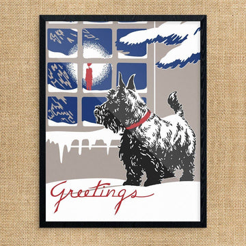 Fun Print - Schnauzer & Snow Holiday Greetings