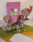 3D Pop-up Card - Bike and Flowers (First Class Forever stamp included)