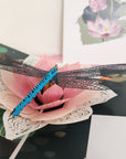 3D Pop-up Card  - Water Lilies, Koi And Dragonfly (First Class Forever stamp included)