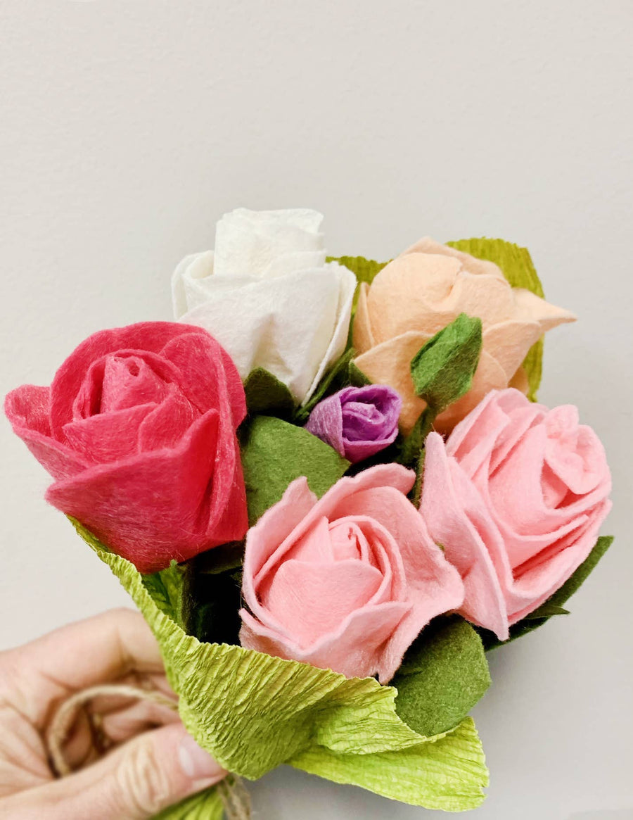 Petite Felt Rose Bouquet