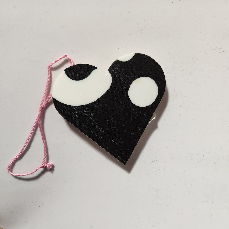 Upcycled Ski Heart - Groovy Grey Edition - 2 to choose from
