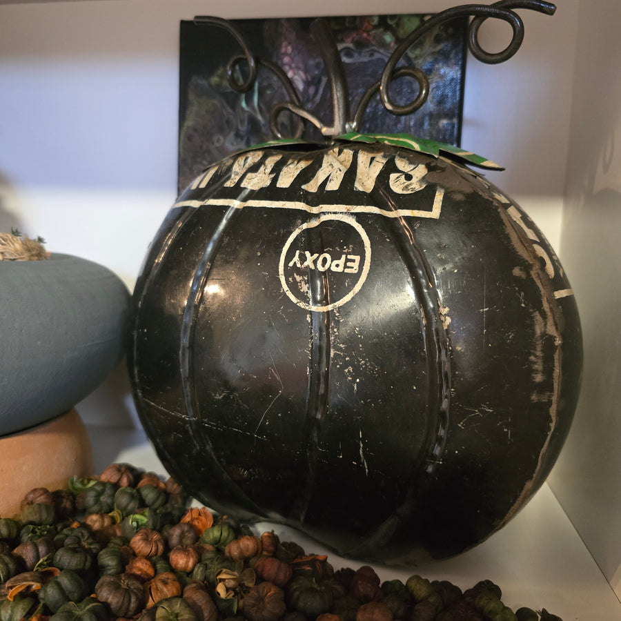 Black Recycled Metal Pumpkin