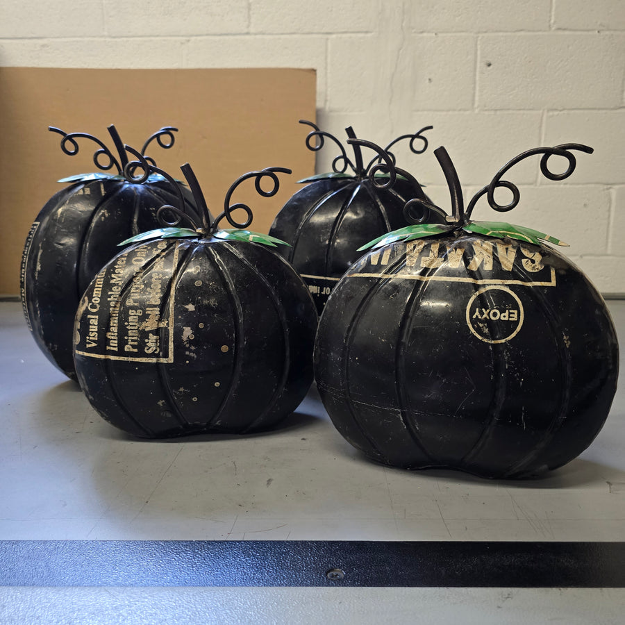 Black Recycled Metal Pumpkin