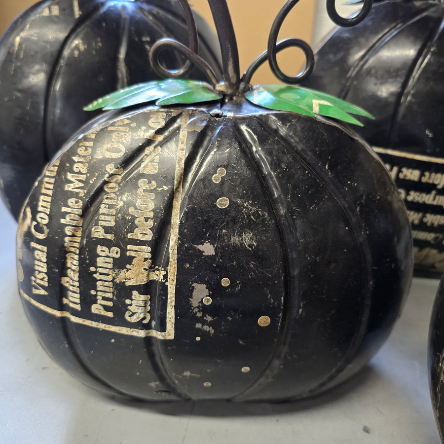 Black Recycled Metal Pumpkin