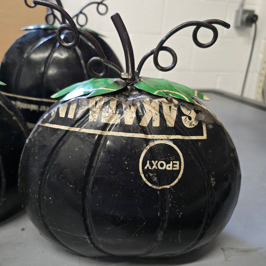 Black Recycled Metal Pumpkin