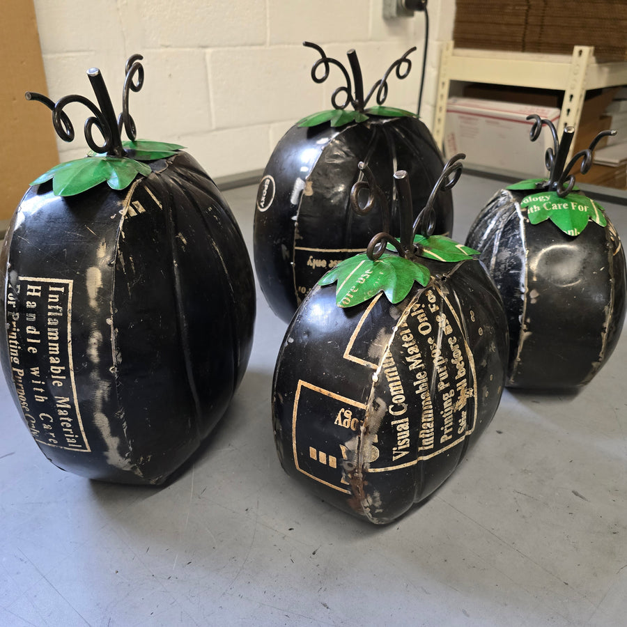 Black Recycled Metal Pumpkin