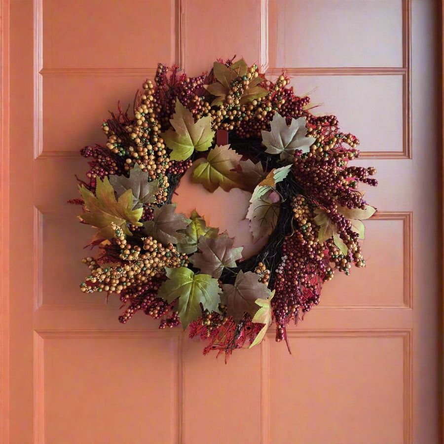 Autumn Leaves & Berries Wreath