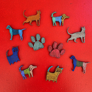 Dog, Cat, Paw Print magnets