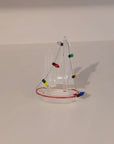 Sailboat With Lights - Glass Ornament