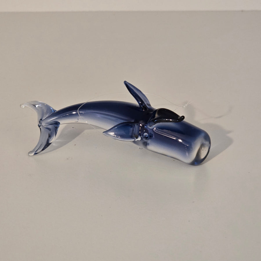 Christmas Whale Glass Ornament