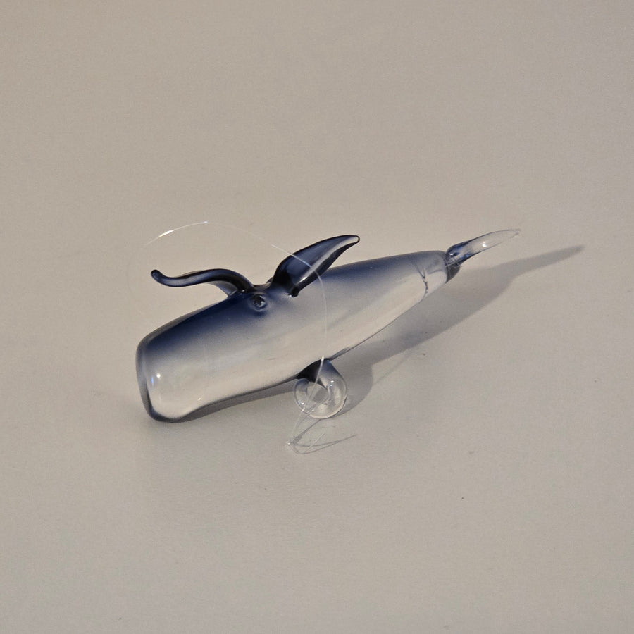 Christmas Whale Glass Ornament