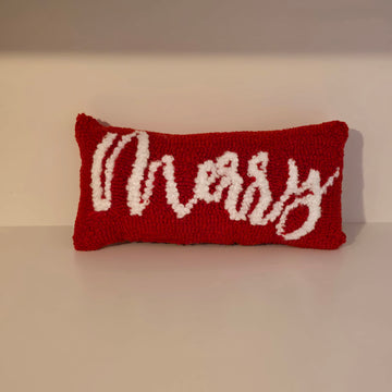 Christmas Merry Script Throw Pillow