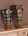 Copper Patina Finish Metal Leaf Vase (2 sizes)