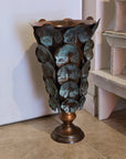 Copper Patina Finish Metal Leaf Vase (2 sizes)