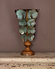 Copper Patina Finish Metal Leaf Vase (2 sizes)