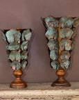 Copper Patina Finish Metal Leaf Vase (2 sizes)