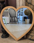 Wood Framed Heart Mirror