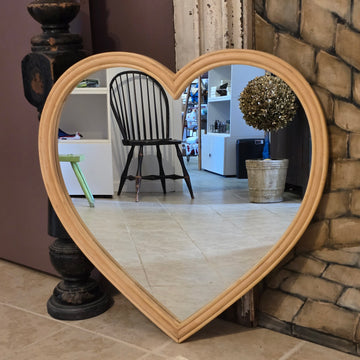 Wood Framed Heart Mirror