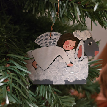 Nancy Thomas Angel on Lamb Ornament