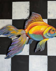 FISH! - Goldfish Wooden Wall Sculpture 21"