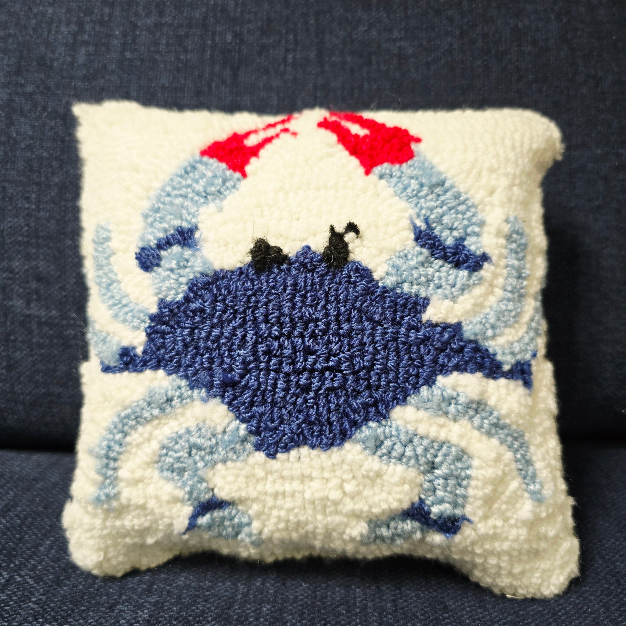 Coastal Blue Crab Throw Pillow "AS IS"