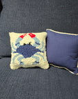 Coastal Blue Crab Throw Pillow "AS IS"