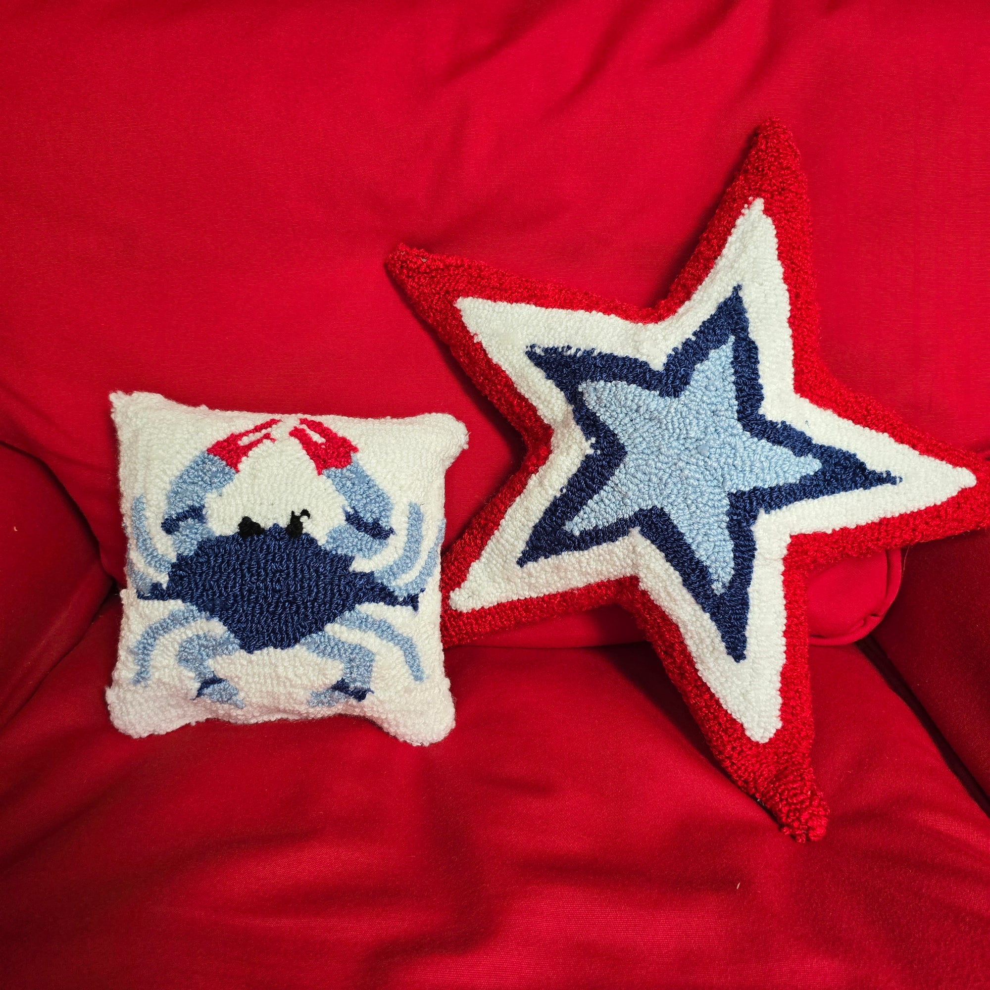 Coastal Blue Crab Throw Pillow "AS IS"