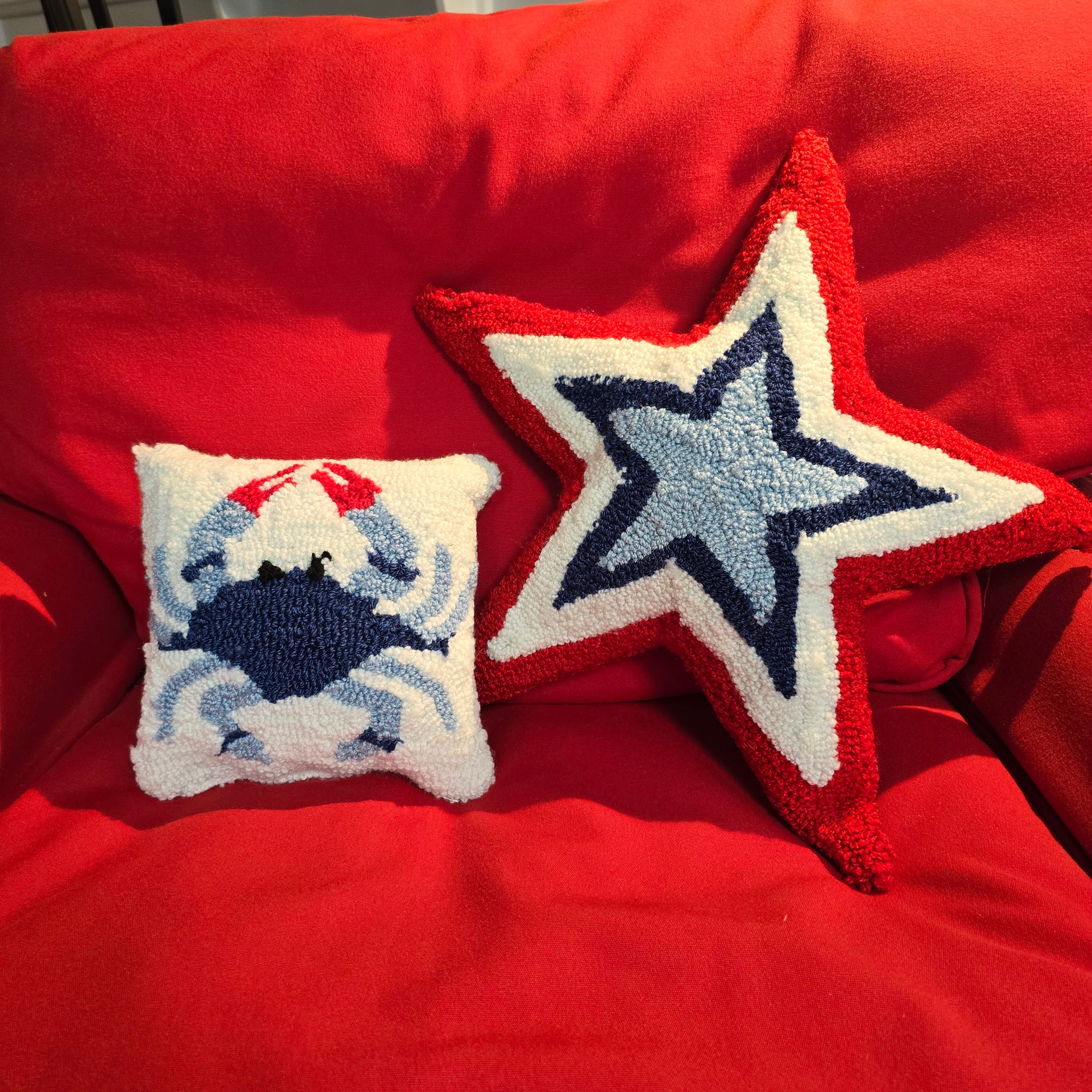 Coastal Blue Crab Throw Pillow "AS IS"