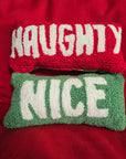 Naughty And Nice Reversible Christmas Throw Pillow