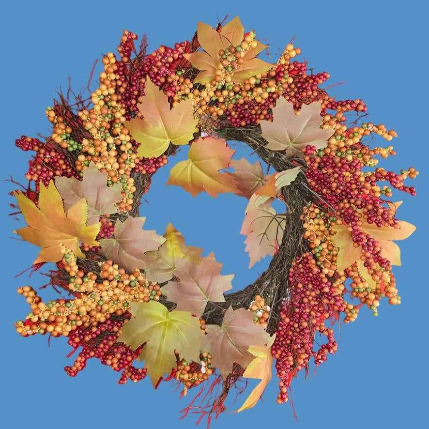 Autumn Leaves & Berries Wreath