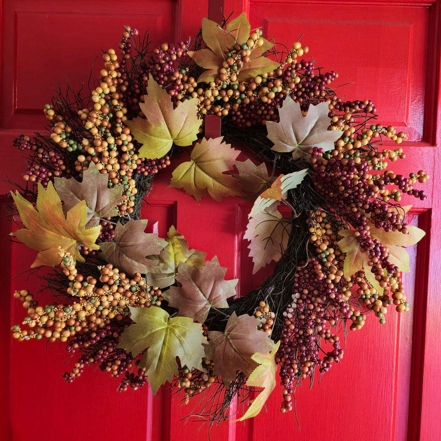 Autumn Leaves & Berries Wreath