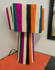 Striped Raffia Table Lamp - Multicolor