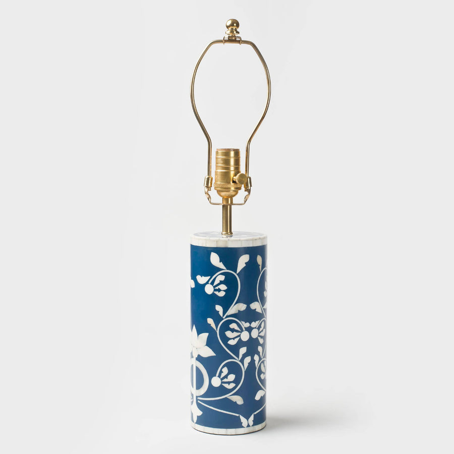 Floral Vines Table Lamp - Navy