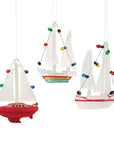 Sailboat With Lights - Glass Ornament