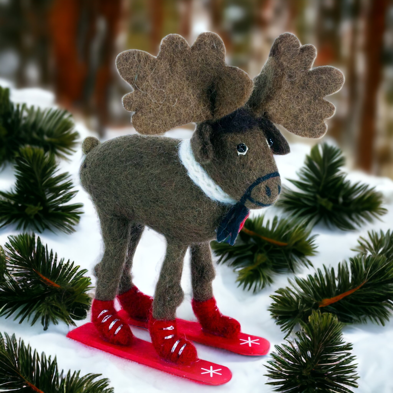 Skiing Moose Ornament
