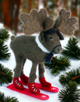 Skiing Moose Ornament